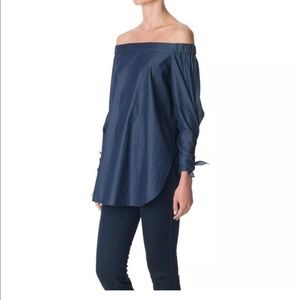 Tibi Women’s Off Shoulder Chambray Top